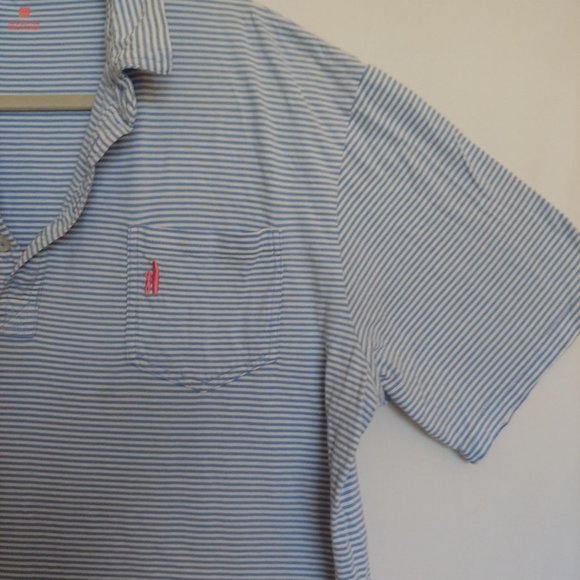Johnnie O striped mens blue and white short sleeve teeshirt XL - Picture 4 of 13